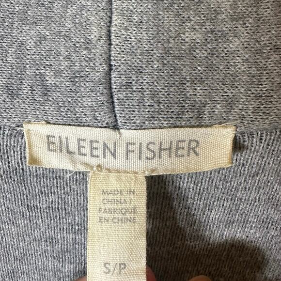 Eileen Fisher Gray Merino Wool Cotton Cashmere Blend Cardigan - Picture 3 of 4